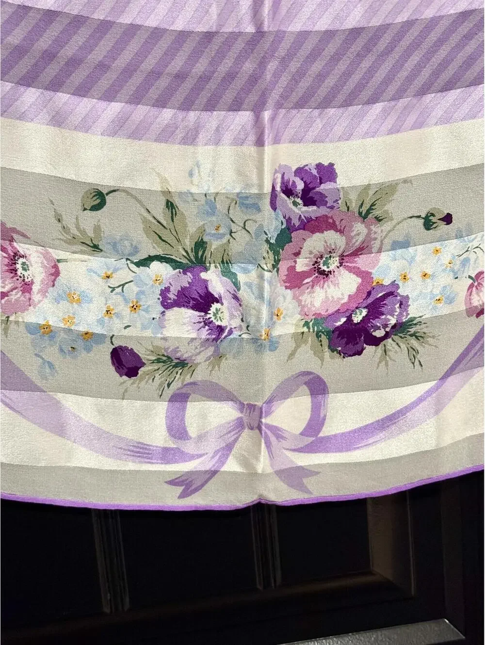 Christian Dior Silk Scarf NWOT Purple Floral Authentic